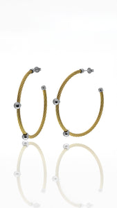 18K GOLD STAINLESS STEEL HOOP EARRINGS BY ALOR AL9990195