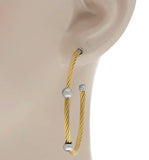 18K GOLD STAINLESS STEEL HOOP EARRINGS BY ALOR AL9990195