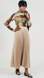 PLEATED FRENCH SATIN MIDI SKIRT BY CHOKLATE PARIS CP081760038-9