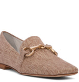 HANDMADE ITALIAN LINEN LOAFTERS WITH BRUSHED GOLD DETAIL BY BEAUTISOLES BSCAL880148