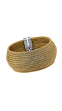 18K YELLOW GOLD  + STAINLESS STEEL WIDE CABLE BRACELET BY ALOR