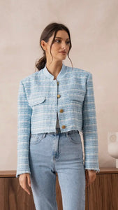 KIDMAN FRENCH TWEED CROPPED BLAZER BY ATTENTIF PARIS AP777043-5