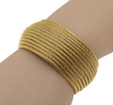 18K Yellow Gold  + Stainless Steel Wide Cable Bracelet by Alor ALR0G0193