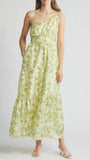 One Shoulder Delicate Garden Maxi Dress by Hutch