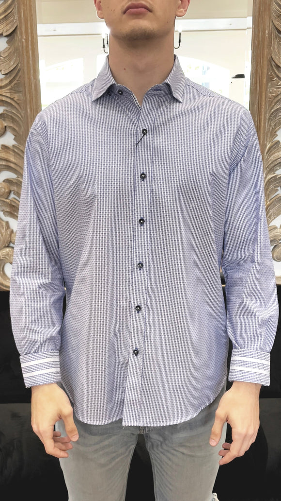 Blue Woven Shirt by Robert Graham RG042-8