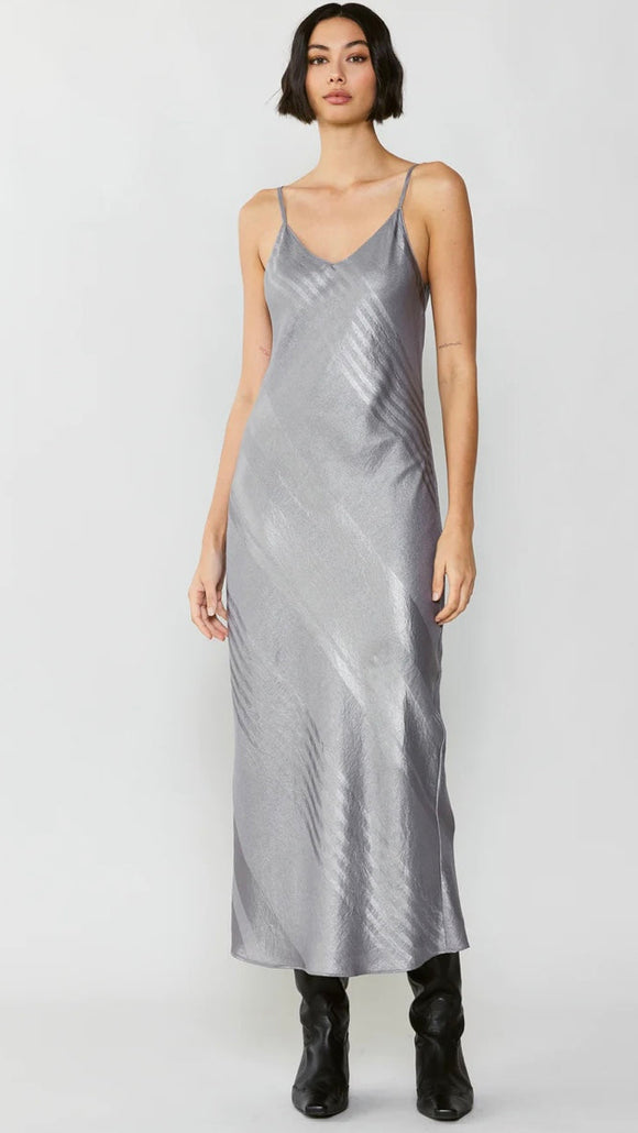 SILVER BIAS SLIP DRESS BY CURRENT AIR CUR239032-75