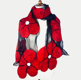 Handmade Merino Felt & SIlk Abstract Floral Scarf NEP88027