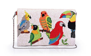 Handmade Tropical Sequin Birds Clutch AMER55038